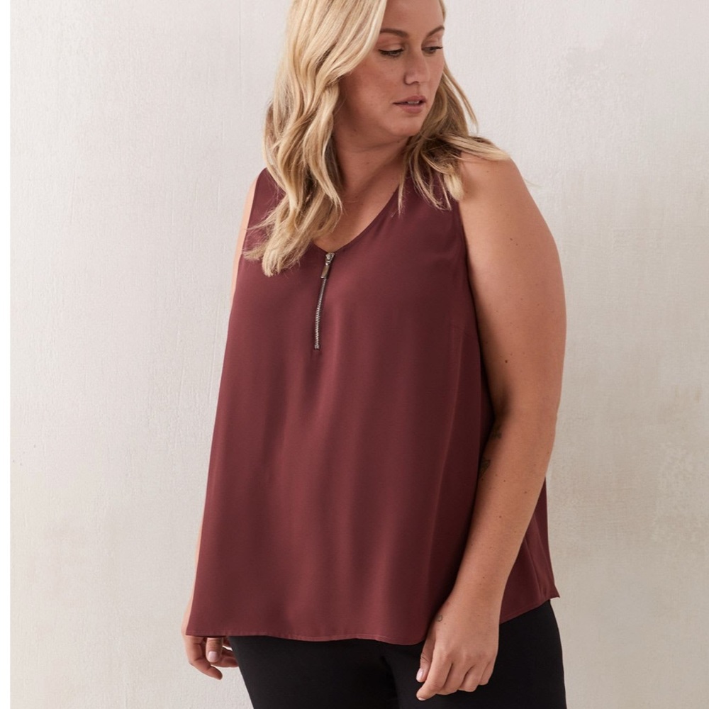 Sleeveless Blouse With Zipper Front NWTs